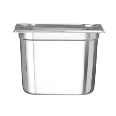 Imagen de HENDI Recipiente GN 1/4,contenedor GN,apilable,resistente a Temperaturas de 40 300C,apto para hornos,congeladores,calientaplatos,baño María,5.5L,265x162(H) 200mm,acero inoxidable 18/10