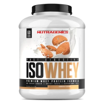 Imagen de Nutragenics ISOWHEY protein proteinas whey para el desarrollo muscular isolate masa con aminoácidos 1,8 kg (Galleta)