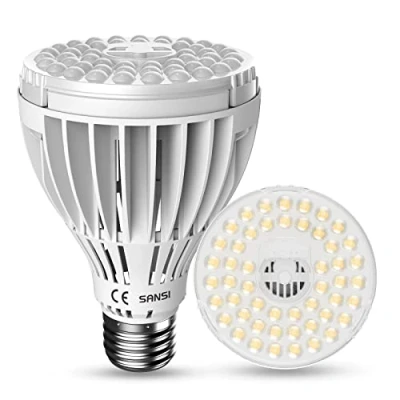 Imagen de SANSI Lampara de Plantas 300W, Bombilla Crecimiento LED 24W E27, Luz Interior Espectro Completo, Tecnológico COC, Ángulo Haz 60, PPF 40 μmol/s, Cobertura Vegetal: 2x3 Sq Ft
