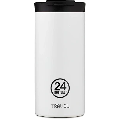 Imagen de 24Bottles Travel Tumbler Botella Agua Acero Inoxidable 600 ml, Termica 6H Caliente y 12H Frío para Viaje Oficina, Vaso Termo Cafe Llevar 100% Hermético, Cantimplora Ice White