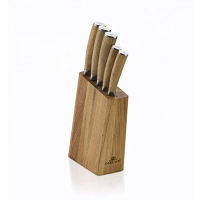 Imagen de Gerlach G02 0320M ZENB 05PU S2S1 01 Juego de Cuchillos Cocina en Bloque Natur 01, Acero Inoxidable