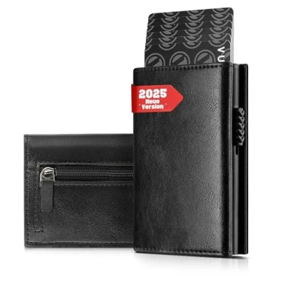 Imagen de IceReco Carteras para Hombre con Monedero Cartera Tarjetero Bloqueo RFID Pequeña Cuero Piel Minimalista Slim Wallet