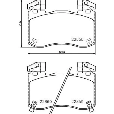 Imagen de HELLA 8DB 355 039 451 Juego de pastillas freno con contacto avisador desgaste pesos equilibrio KIA: Stinger Hatchback