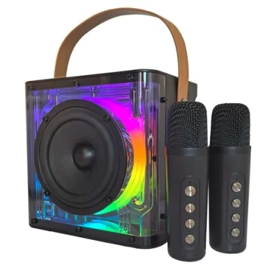 Imagen de Máquina de Karaoke 2 Microfonos Inalambricos, Portátil Altavoz Bluetooth Potente para Adultos y Niños