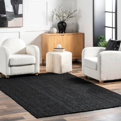 Imagen de nuLOOM Rigo Alfombra de Yute Tejida a Mano, 2 pies 3 Pulgadas x 4 pies, Color Natural