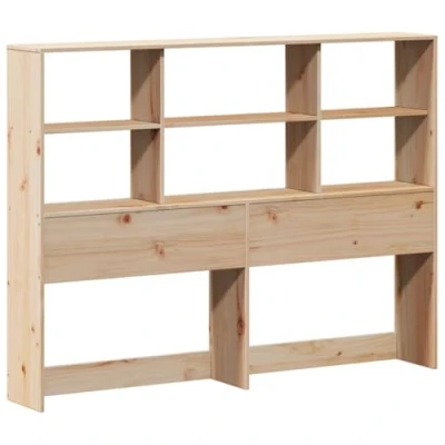 Imagen de vidaXL cabecero de Cama con almacenaje Madera Maciza Pino 135 cm, Cama, Maciza, Compartimentos