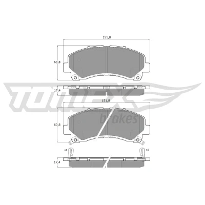 Imagen de TOMEX brakes TX 19 00 Juego de pastillas freno Eje delantero con avisador acústico desgaste ISUZU: D Max 1 Pickup, II Pick up,