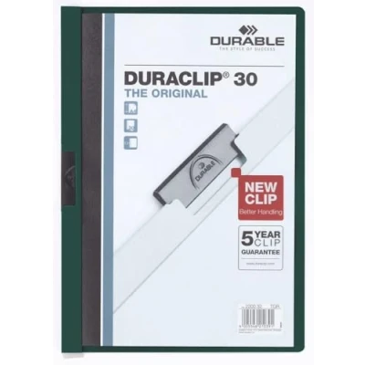 Imagen de Durable 220032 Carpeta Duraclip dossier pinza lateral (para 1 30 hojas A4), 25 piezas, verde/verde oscuro