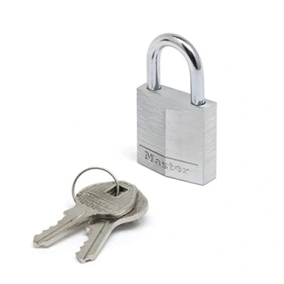 Imagen de Master Lock 9130EURDCC Candado con Llave cuerpo de aluminio macizo, Negro, 3 x 5.2 1.6 cm