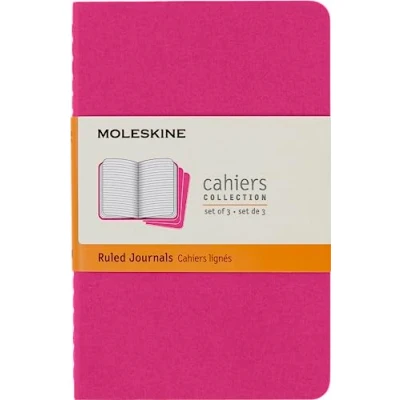 Imagen de Moleskine, Cahier Journal Cuaderno de Notas, Set 3 Cuadernos con Páginas, Tapa Cartón y Cosido Algodón Visible, Color Rosa Cinética, Bolsillo