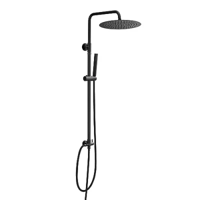 Imagen de JOHO Columna de Ducha sin Grifo ajustable en altura, Set con XXL alcachofa 30 cm, Negro Mate