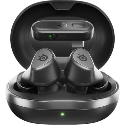Imagen de SteelSeries Arctis GameBuds™ para Xbox Auriculares inalámbricos Juegos 2,4 GHz + BT5.3 Modo ANC/Transparencia Resistencia al Agua IP55 40 Horas de autonomía Carga inalámbrica Xbox,