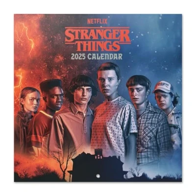 Imagen de Calendario 2025 pared Stranger Things pared, Planificador mensual: Con espacio para anotar e Ilustraciones (30x30 cm)