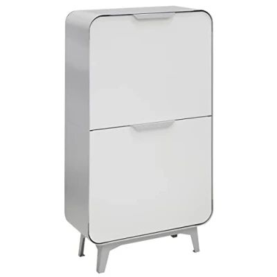 Imagen de Arregui Round CR421 R Cubo de Basura y Reciclaje Acero 4 Compartimentos, Moderno Diseño 4x17L (68L) Cubos Cocina Contenedores gris plata blanco mate