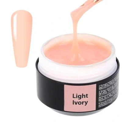 Imagen de SINCERO SALON Gel Constructor Uñas Color Light Ivory UV 2en1 para Extensión y Modelado de Larga Duración Builder Refuerzo Semipermanentes 15ml
