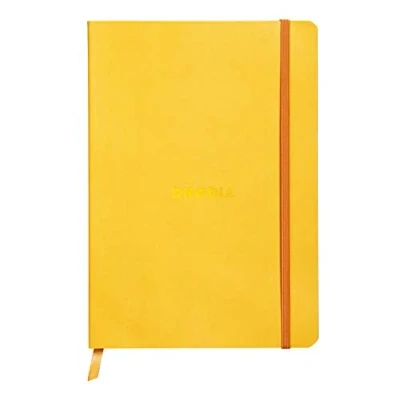 Imagen de RHODIA 117416C Carnet Souple Jonquille A5 Ligné 160 pages Papier Clairefontaine Ivoire 90 g/m² Marque Page, Fermeture Élastique Couverture Simili Cuir Collection Rhodiarama