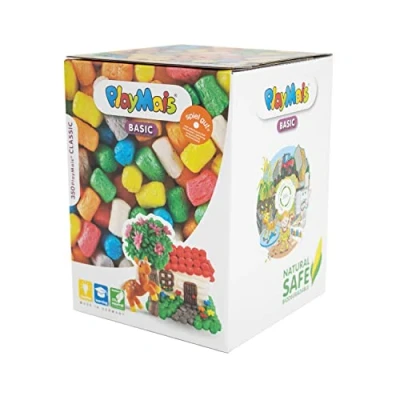 Imagen de PlayMais BASIC MEDIUM juego de construcción para niños a partir 3 años más 350 piezas estimula la creatividad y motricidad regalo perfecto niñas Made in Germany