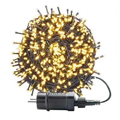Imagen de UISEBRT Guirnaldas luces 100m 1000 LED Cadena de Exterior Interior Con 8 modos luz IP44 impermeable Decoración para la Navidad Pascua Halloween Boda Fiesta Blanco cálido