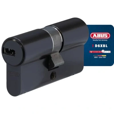 Imagen de ABUS Cilindro de perfil D6XBL 30/30 con tarjeta código y 5 llaves, color negro