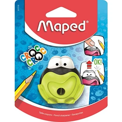 Imagen de Maped Tamaño de rayo croc señal con depósito para niños 3 años, divertido e innovador, forma rana, 1 agujero, color verde