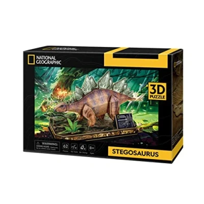 Imagen de National Geographic Puzzle 3D Stegosaurus Maquetas para Montar Regalo Niño 8 Años Niños Regalos O Más Juguetes 62 Piezas