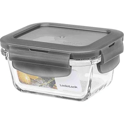 Imagen de LocknLock OVEN GLASS Fiambreras de cristal con tapa, 160 ml, 110 x 90 53 mm, frigorífico, congelador y lavavajillas, borosilicato hasta 400 C, apto para horno microondas tapa