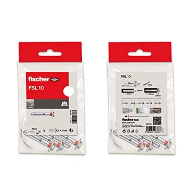 Imagen de Bolsa 4 anclajes metalicos fsl 12 acabado hexagonal (m10x70) 98789 fischer