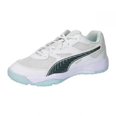 Imagen de PUMA Solarflash Jr II, Indoor Court Shoe, White Nitro Blue Shadow Gray, 32 EU