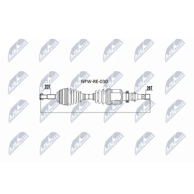 Imagen de NTY NPW RE 030 Árbol de transmisión Eje delantero Caja cambios manual, 5 marchas RENAULT: MEGANE 2, Kangoo II / Grand Kangoo, Express