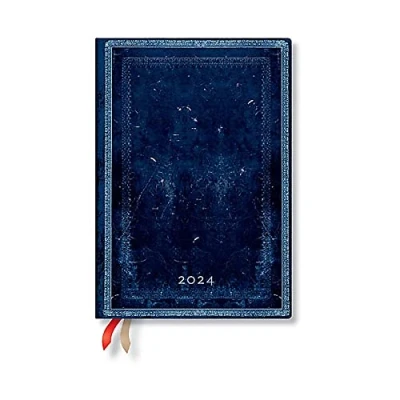 Imagen de Inkblot (Old Leather Collection) Midi Vertical 12 month Dayplanner 2024 (Elastic Band Closure)