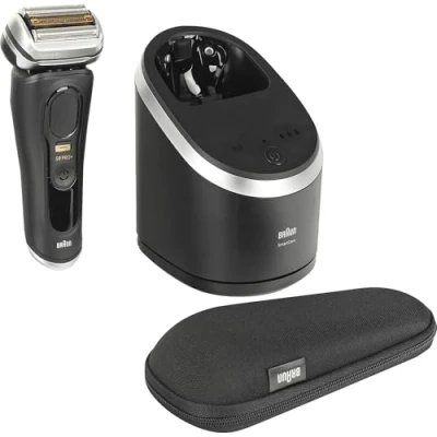 Imagen de Braun Series 9 Pro+ Afeitadora eléctrica para hombre, con 5 elementos de afeitar, cortapelos largos ProTrimmer y estación limpieza, 60 min autonomía, fabricada en Alemania, 9560 cc, color