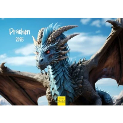 Imagen de Edition Seidel calendario de pared dragón 2025, formato DIN A4, pared, mitología, fantasía, cuento hadas, sagas, dragón, monstruos voladores