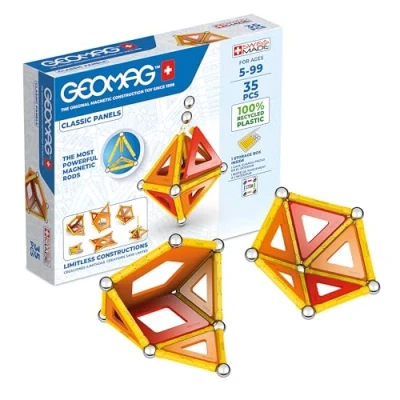 Imagen de Geomag Paneles Clásicos de 35 Piezas Bloques Construcción Magnéticos para Niños Green Line Juguetes Educativos Plástico 100% Reciclado