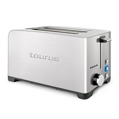 Imagen de Tostadora Taurus MyToast Legend Duplo, 1400W, 2 Ranuras extra largas, 3 Funciones: descongelar, recalentar y cancelar, Inox
