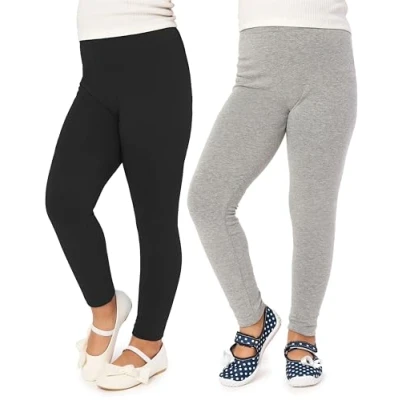 Imagen de Merry Style Leggins Mallas Pantalones Largos Ropa Deportiva Niña MS10 130(Negro/Melange (2Pack), 146 cm)