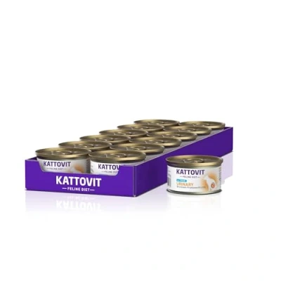 Imagen de Kattovit Alimento húmedo urinario para Gatos Comida húmeda como Completo en Lata. dietético Adultos con trastornos urinarios 12 x 85 g de atún