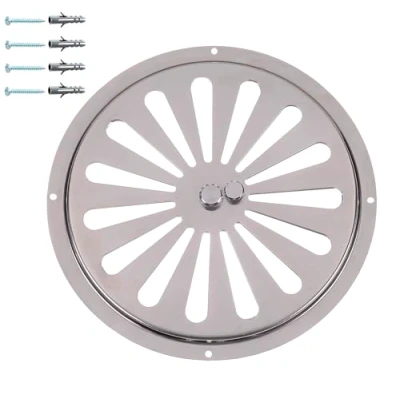 Imagen de Ventilación de Aire Circular Ajustada Inox, Parrilla Redonda Regulada Acero Inoxidable, Salida/Entrada Convección, Difusor Abierta Cerrada (Dia:17,5 cm)