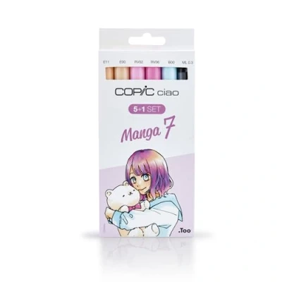 Imagen de Copic Ciao Juego de rotuladores (5 unidades, doble punta, incluye rotulador punta fina 0,3 mm), tonos brillantes