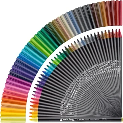 Imagen de edding 1300 rotulador de color trazo medio multicolor 40 rotuladores punta redondeada 2 mm para dibujar y escribir el colegio, mandalas, Bullet Journals