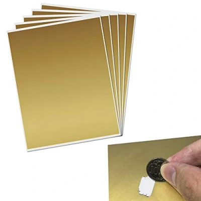 Imagen de Grande Pegatinas Rasca Adhesivo (Scratch Sticker) 235 x 200 mm, Oro, 5 hojas
