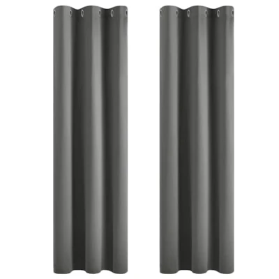 Imagen de Deconovo Cortinas de Salón Térmicas Aislantes Dormitorio Decoración con Ojales 2 Piezas 107 x 229 cm Gris Claro