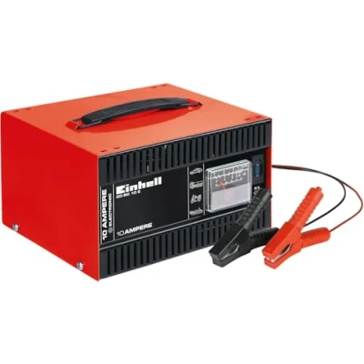 Imagen de Einhell Cargador de baterías CC BC 10 E (12 V, para 5 200 Ah, electrónica carga, carcasa chapa acero, incl. cable carga con pinzas polos)