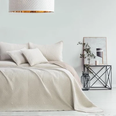 Imagen de AmeliaHome Colcha Beige Cappucino 220 x 240 para Cama (220 cm), Color