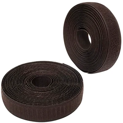 Imagen de AERZETIX C65956 Cinta/rollo de scratch 25mm 5 metros auto agarre organizador/sujetacables tira enganche bolsa prenda correa color: marrón oscuro en poliamida y poliéster