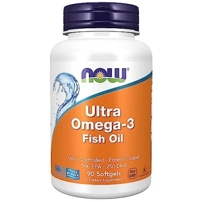 Imagen de Now Foods, Ultra Omega 3 (EPA y DHA), 90 Cápsulas, Probado en Laboratorio, Sin Gluten, No GMO