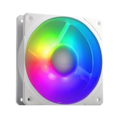 Imagen de Cooler Master Mobius 120P ARGB Ventilador para Radiador White Edition Ring Blade Design (PWM), Rodamiento Dinámico de Bucle (máx. 75,2 CFM, 3,63 mmH2O, 30 dBA), Marco Biselado Air Focus, Gen2