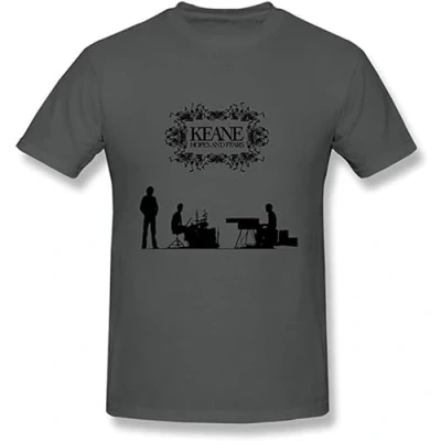 Imagen de Keane Camiseta unisex de algodón para hombre, cuello redondo, manga corta, color gris, M
