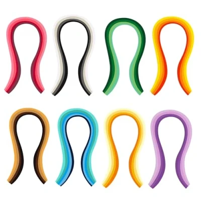Imagen de Papel para Hacer Filigranas,800 Tiras Kit de Filigranas Paper Quilling DIY Craft 5mm Ancho 54cm Longitud