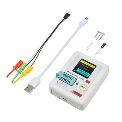 Imagen de probador de transistor multifuncional, TC T7 H TFT ESR resistencia medición con una sola llave, pantalla gráfica para condensador triodos diodos,