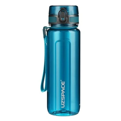 Imagen de UZSPACE Botella de Agua Deportiva 500ml 750ml 1000m,Botella Tritan Ecológica y sin BPA. Reutilizable con Tapa a Prueba Fugas para Correr, Gimnasio, Yoga, al Aire Libre Acampar